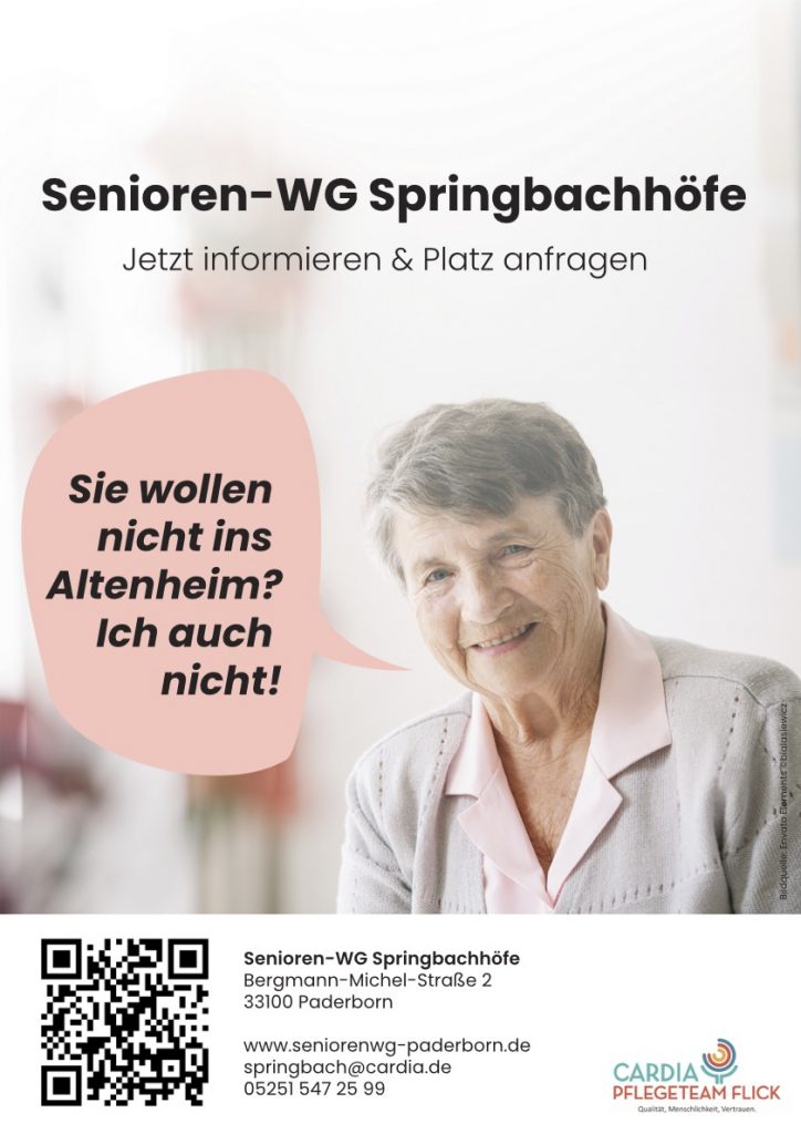 Senioren-WG Springbachhöfe Paderborn, statt Altenheim Paderborn.